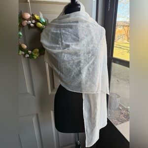 NOS Vintage 90s Style & Co sheer sequin beaded bridal evening wrap, one size